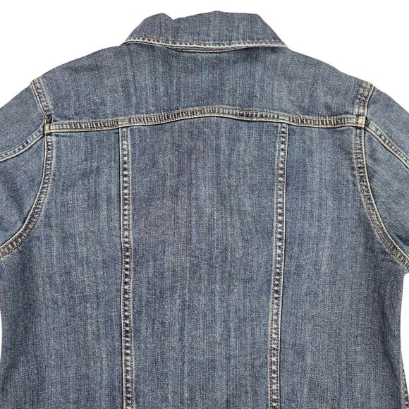 Lands End Jean Jacket Womens Small Denim Trucker Casual Classic Preppy - Picture 5 of 13